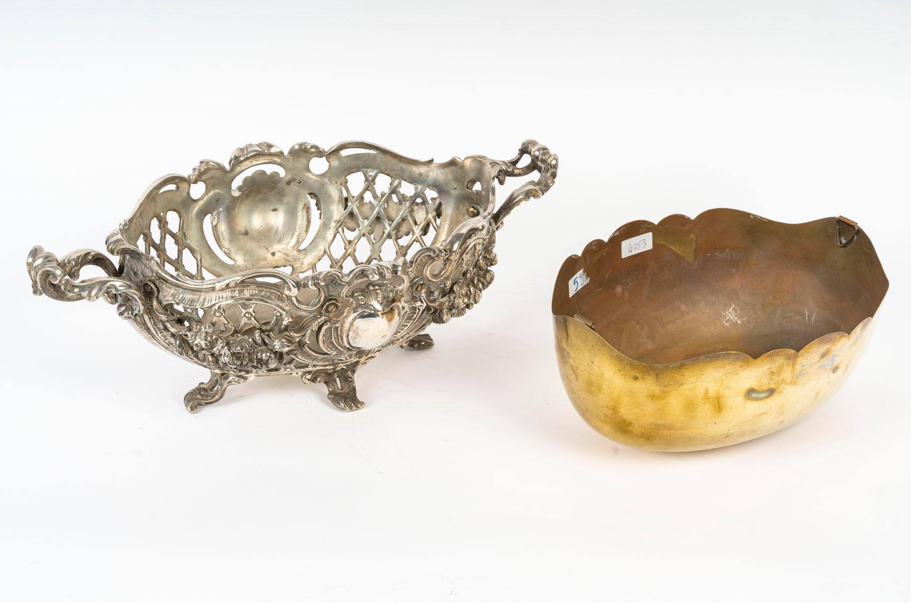 Jardinière en bronze plaqué argent du XIXe siècle, période Napoléon III. en vente 2