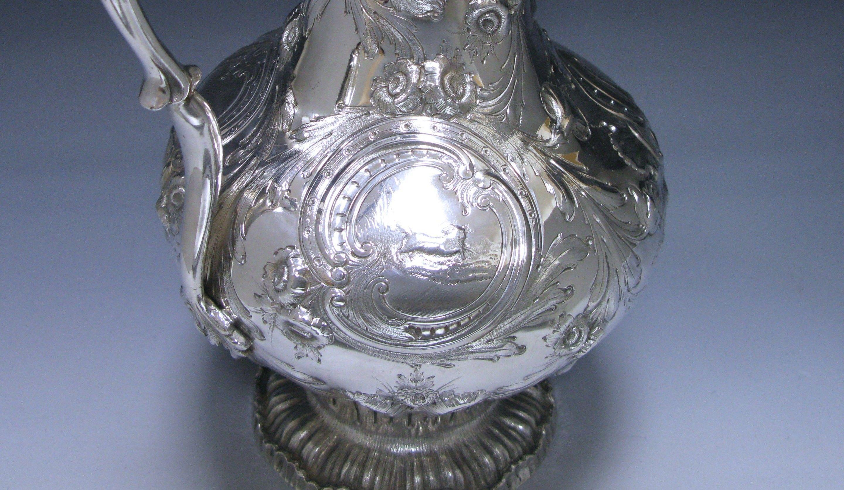 American A 19th Century Silver Water Jug/Ewer made by John Chandler Moore New York