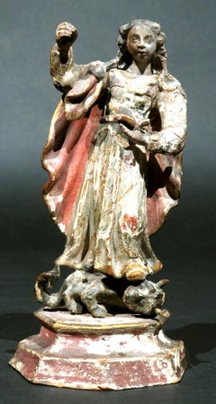 A 19th Century Spanish Colonial Santos Depicting The Virgin of the Apocalypse
