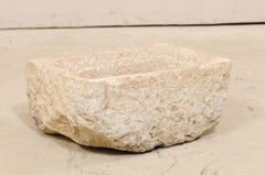 19th Century Spanish Hand Carved Limestone Basin