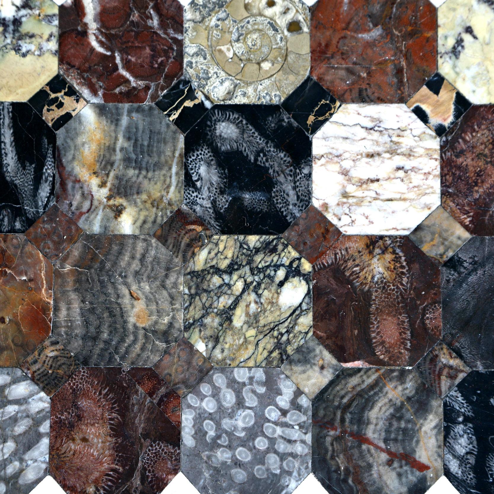 19th Century Specimen Fossil & Marble Table 4