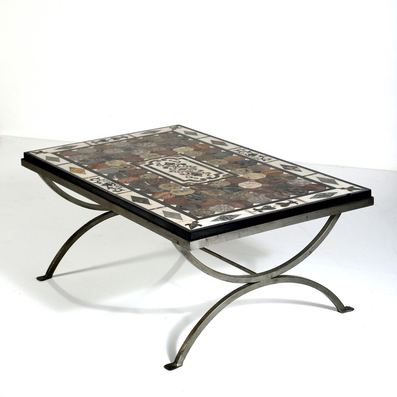 Vagabond presents a 19th century specimen fossil and marble table

England, Circa 1840

Top only measures – Width: 107cm Depth: 64cm Height: 6cm

“An exceptional specimen table, incorporating both fine marble and ancient fossil specimens, an