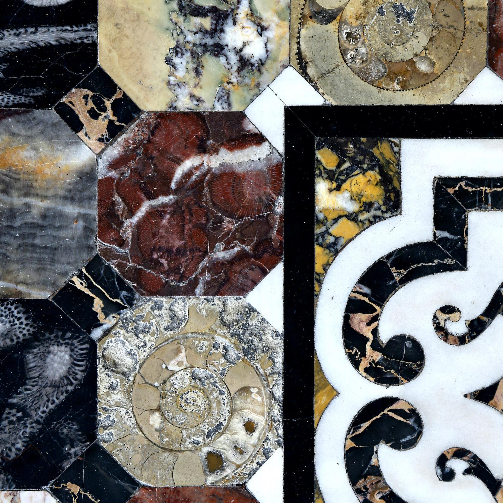 19th Century Specimen Fossil & Marble Table 2
