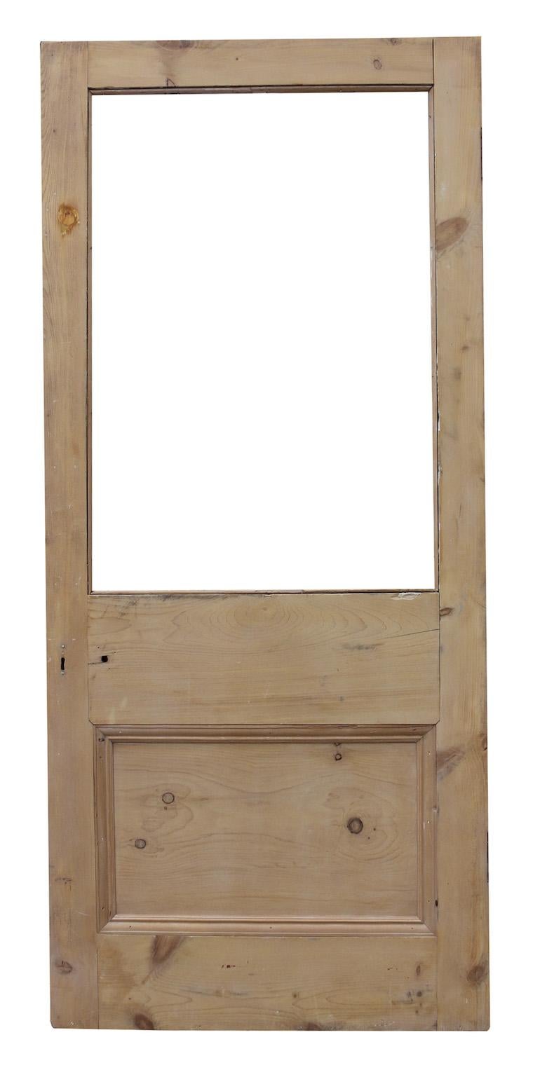 19th Century Stripped Pine Exterior or Interior Door In Good Condition For Sale In Wormelow, Herefordshire