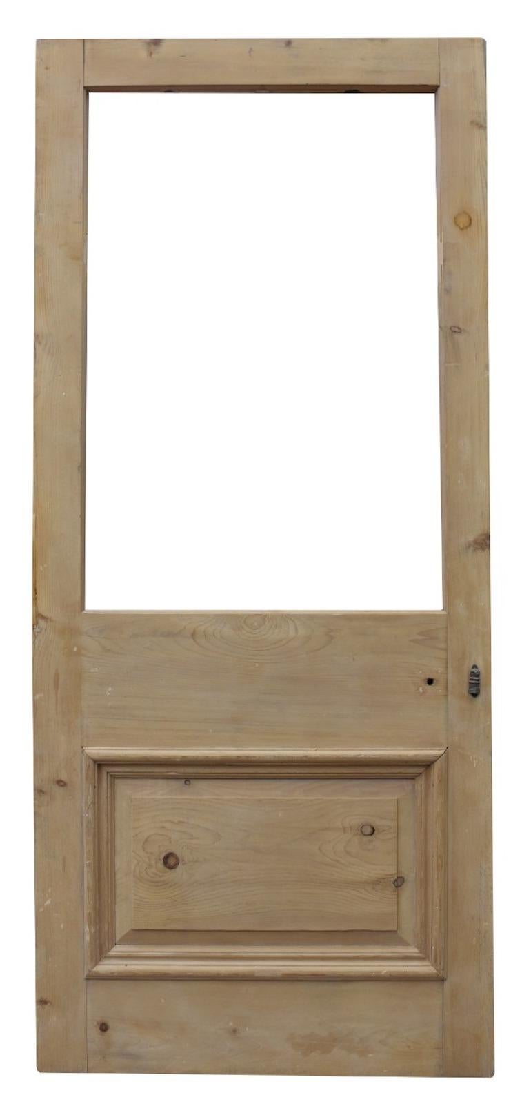 19th Century Stripped Pine Exterior or Interior Door For Sale 1