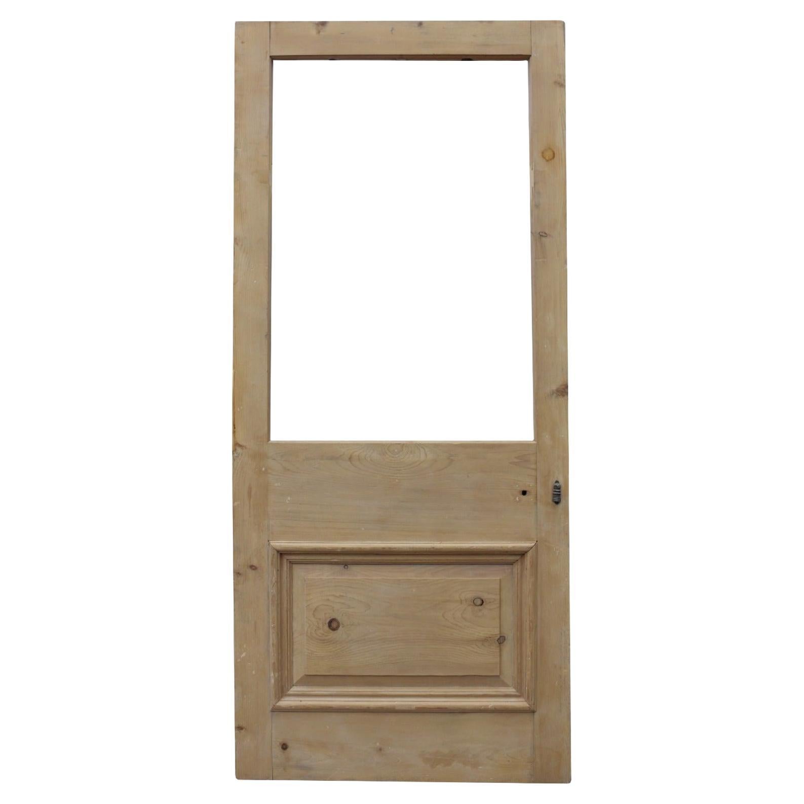 19th Century Stripped Pine Exterior or Interior Door For Sale