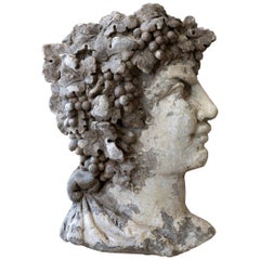 Masque de Bacchus en terre cuite du 19ème siècle