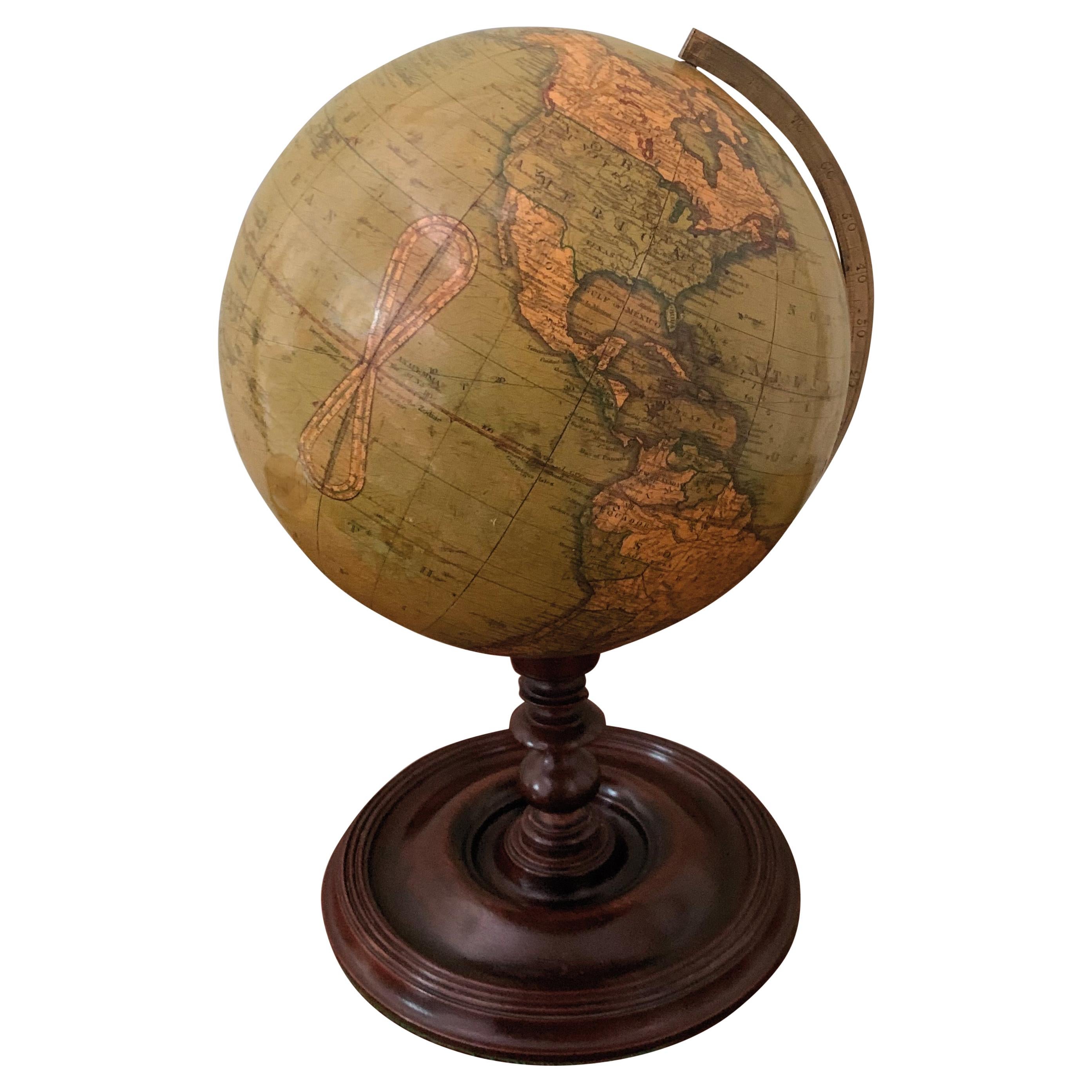 19th Century Terrestrial Table Globe by Newton