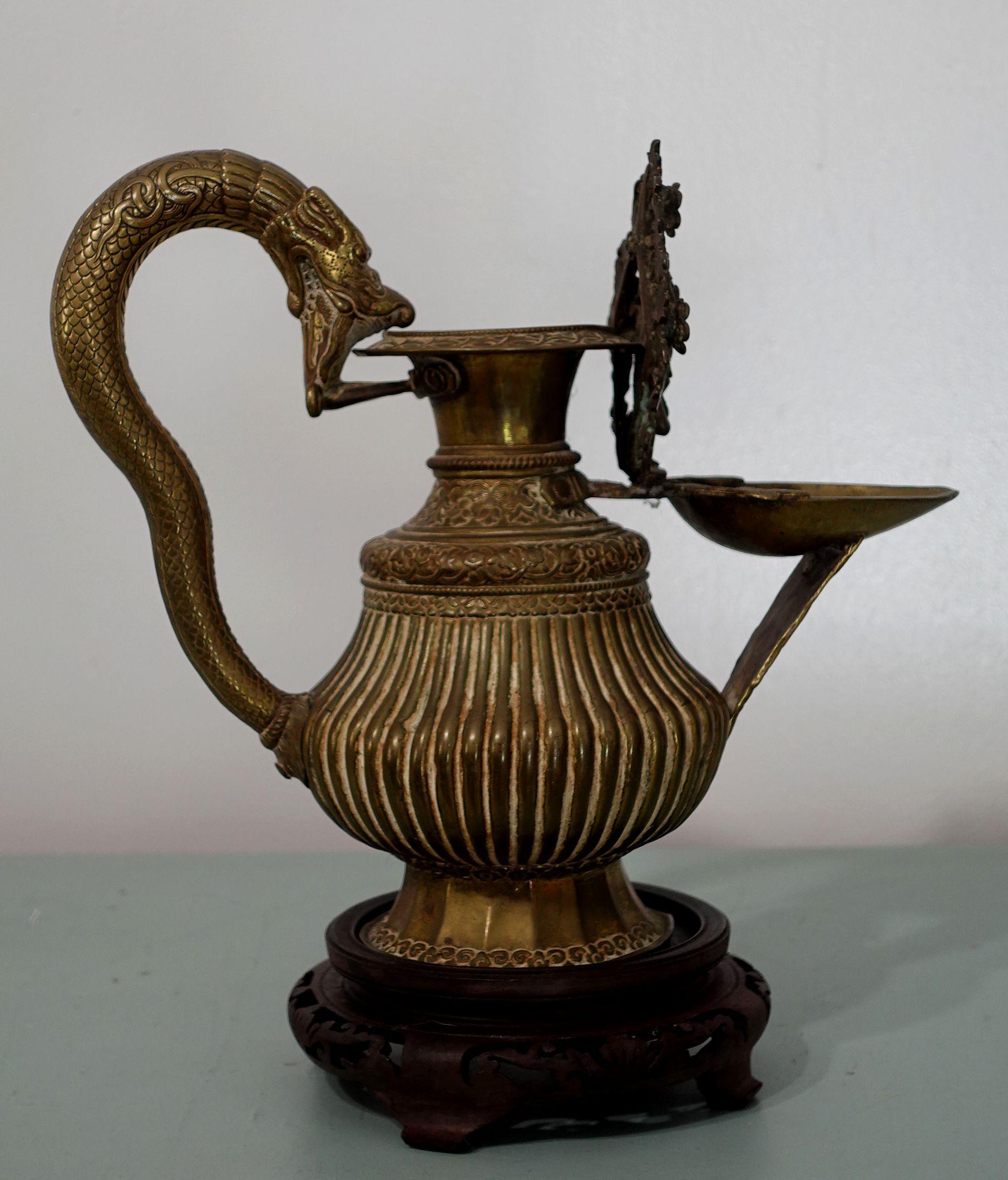 19th Century Tibetan Oil Lamp For Sale 8