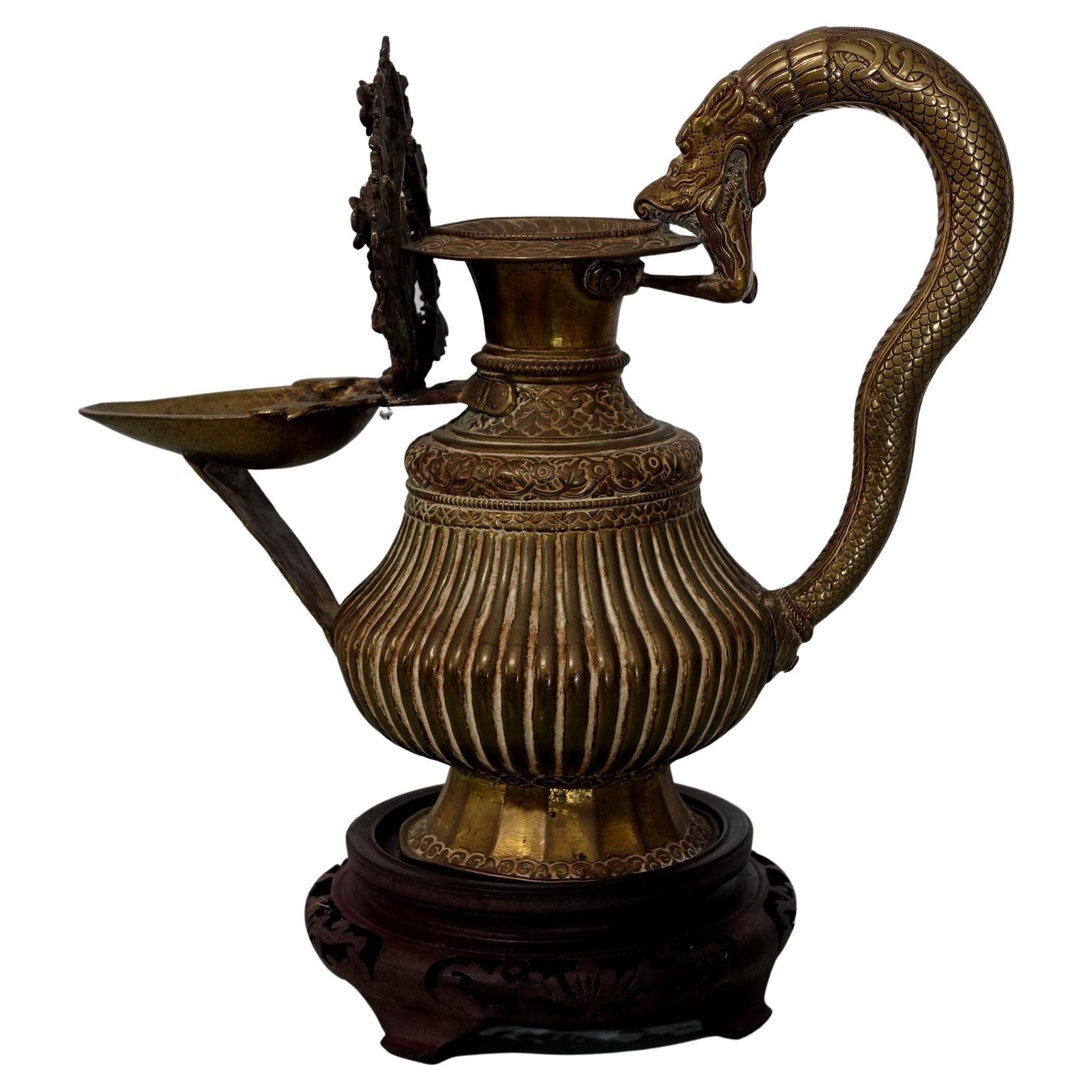 Lampe à huile tibétaine du XIXe siècle