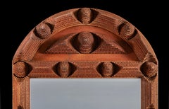 A 19th Century Carved Wood Tramp Art Mirror