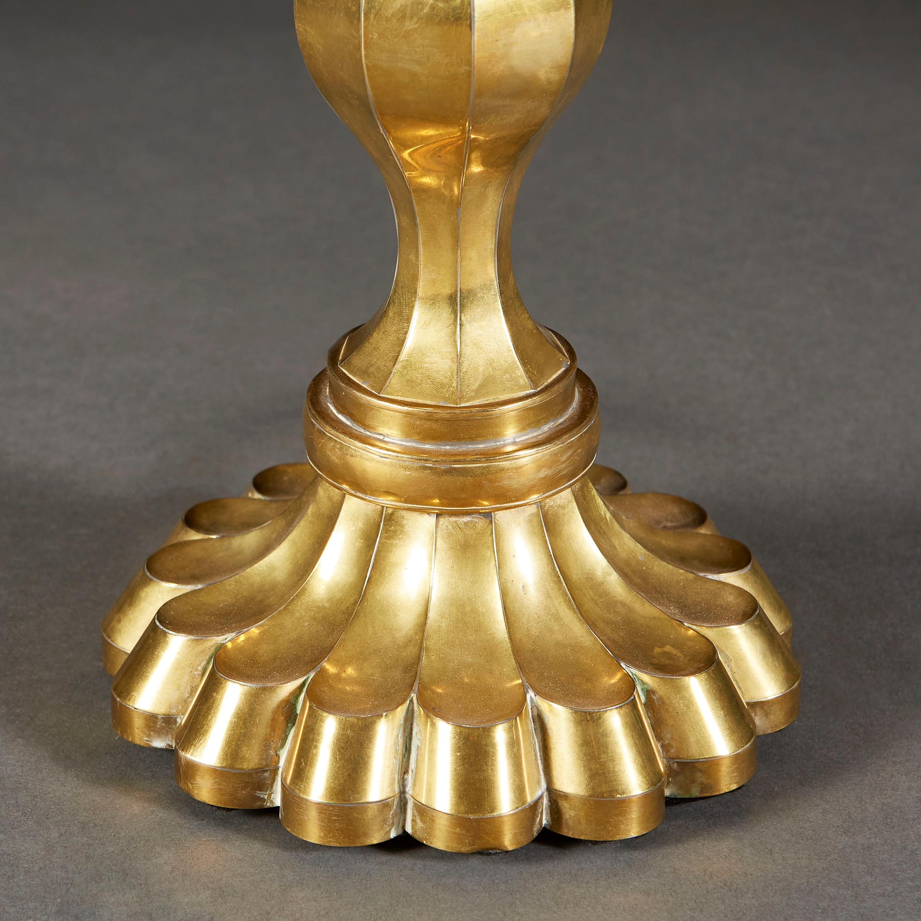 19th Century Venetian Brass Faceted Lamp 1