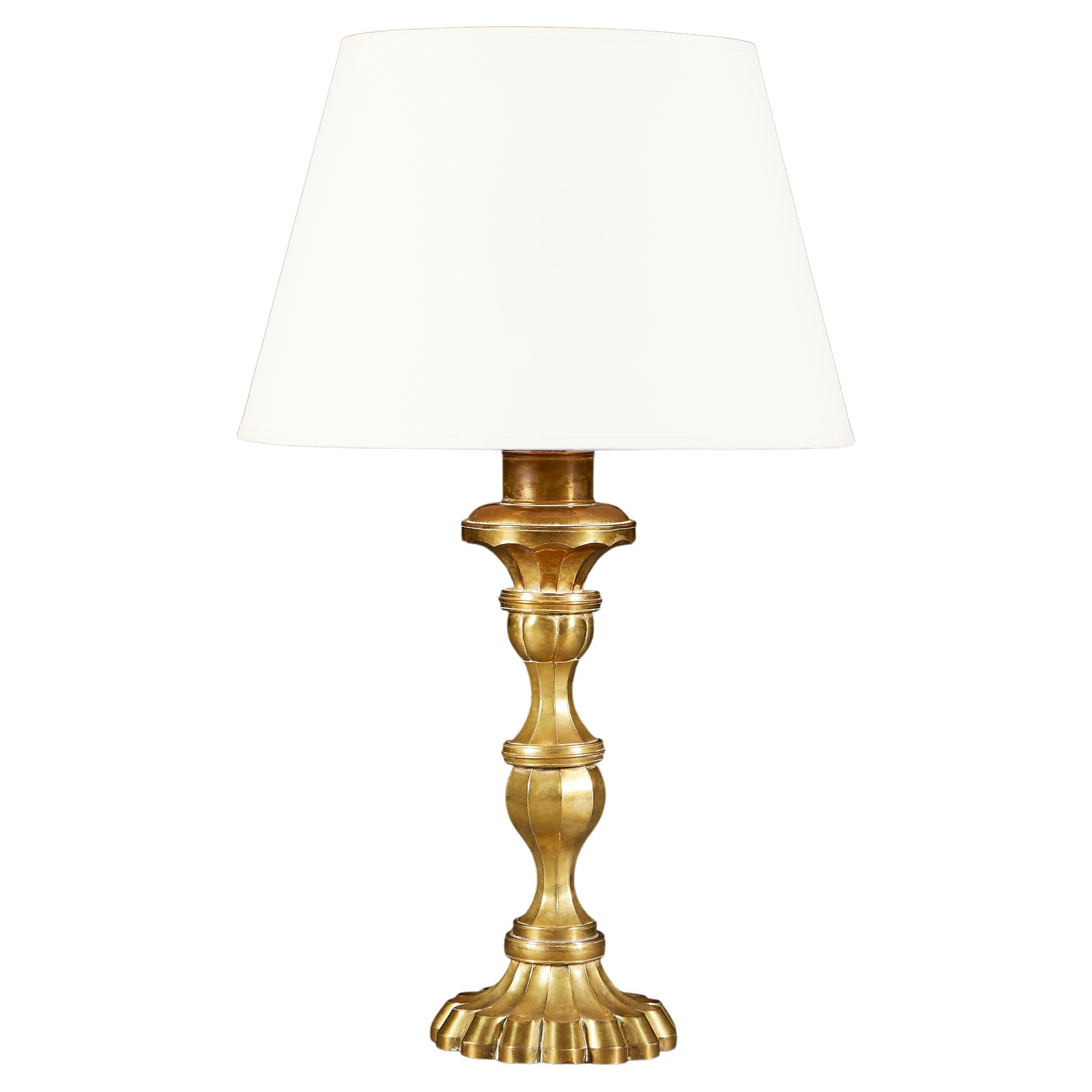 19th Century Venetian Brass Faceted Lamp