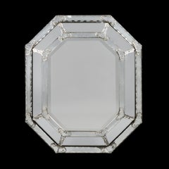 A 19th Century Venetian Glass Cushioned Octagonal Mirror