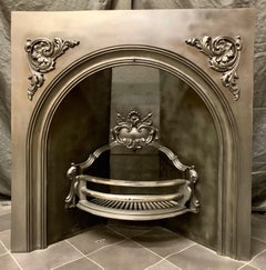 19th Century Victorian Arched Cast Iron Fireplace Insert