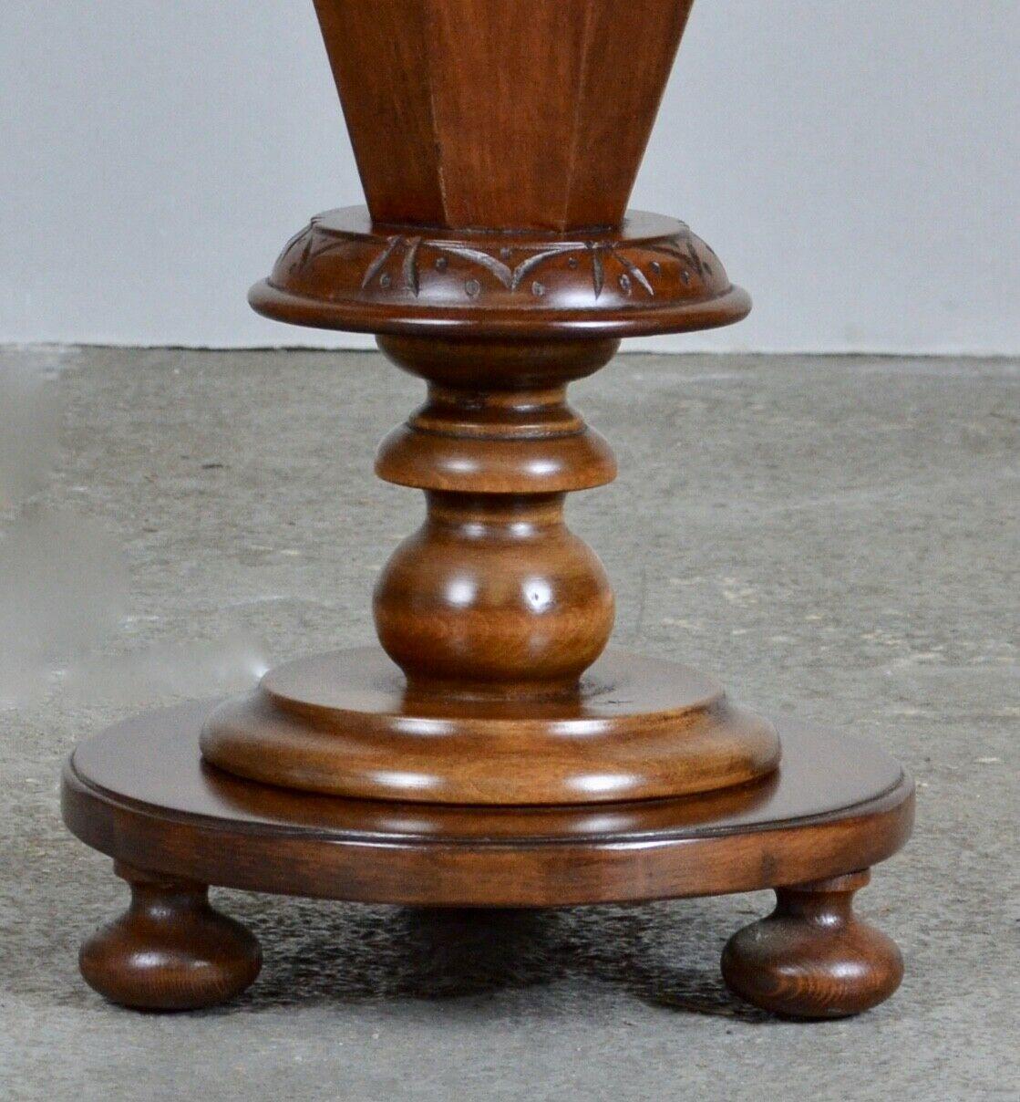 19th Century Victorian Walnut Circular Sewing Table or Side Lamp End Table 6