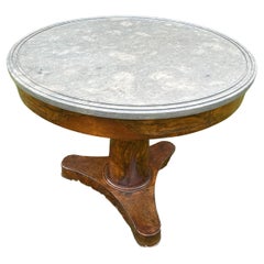 Antique A 19th century walnut, and marble table