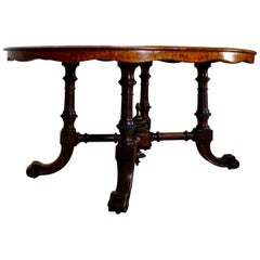 A 19th Century Oval Burr Walnut Breakfast Centre Table Dining