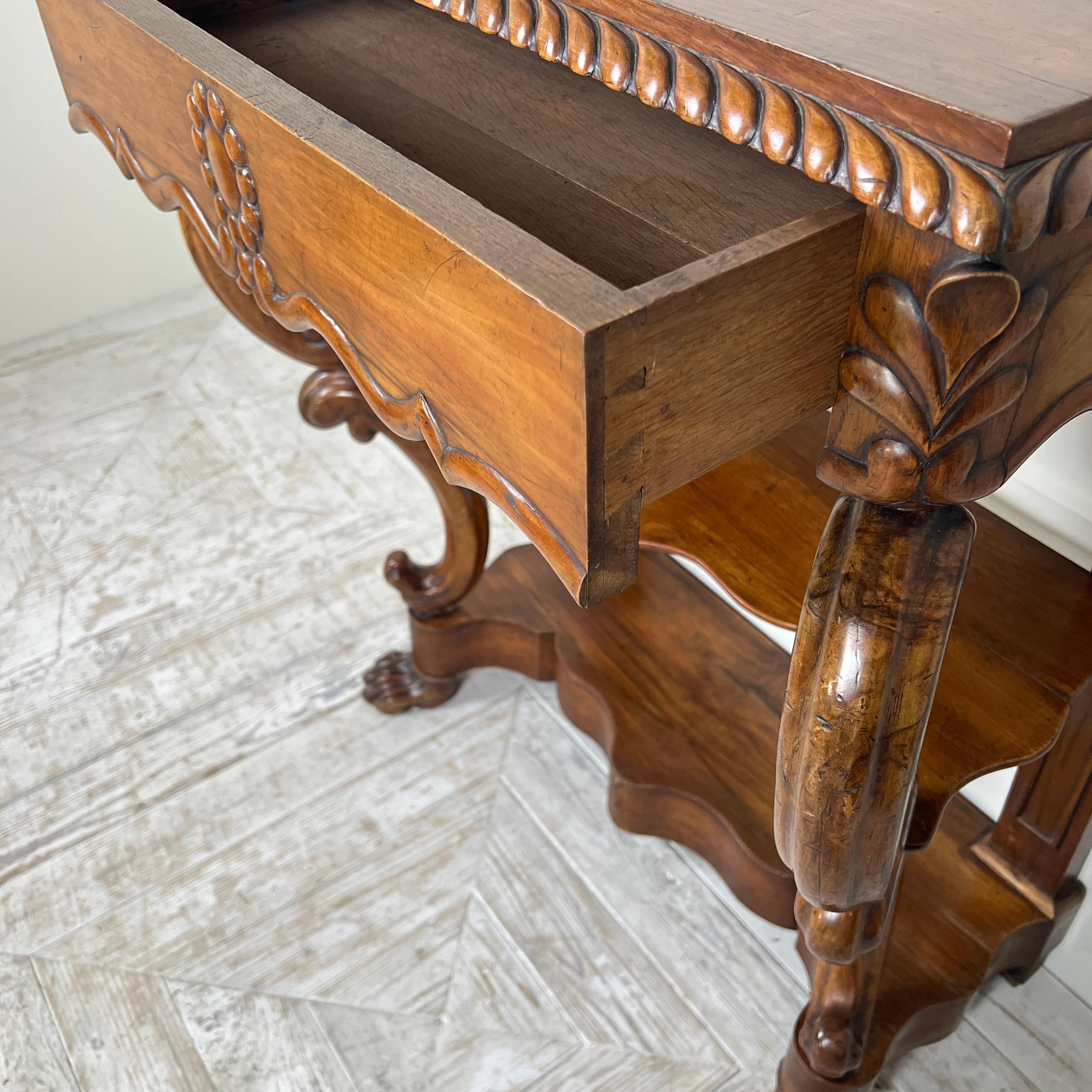 A 19Th Century Walnut Console Table For Sale 4