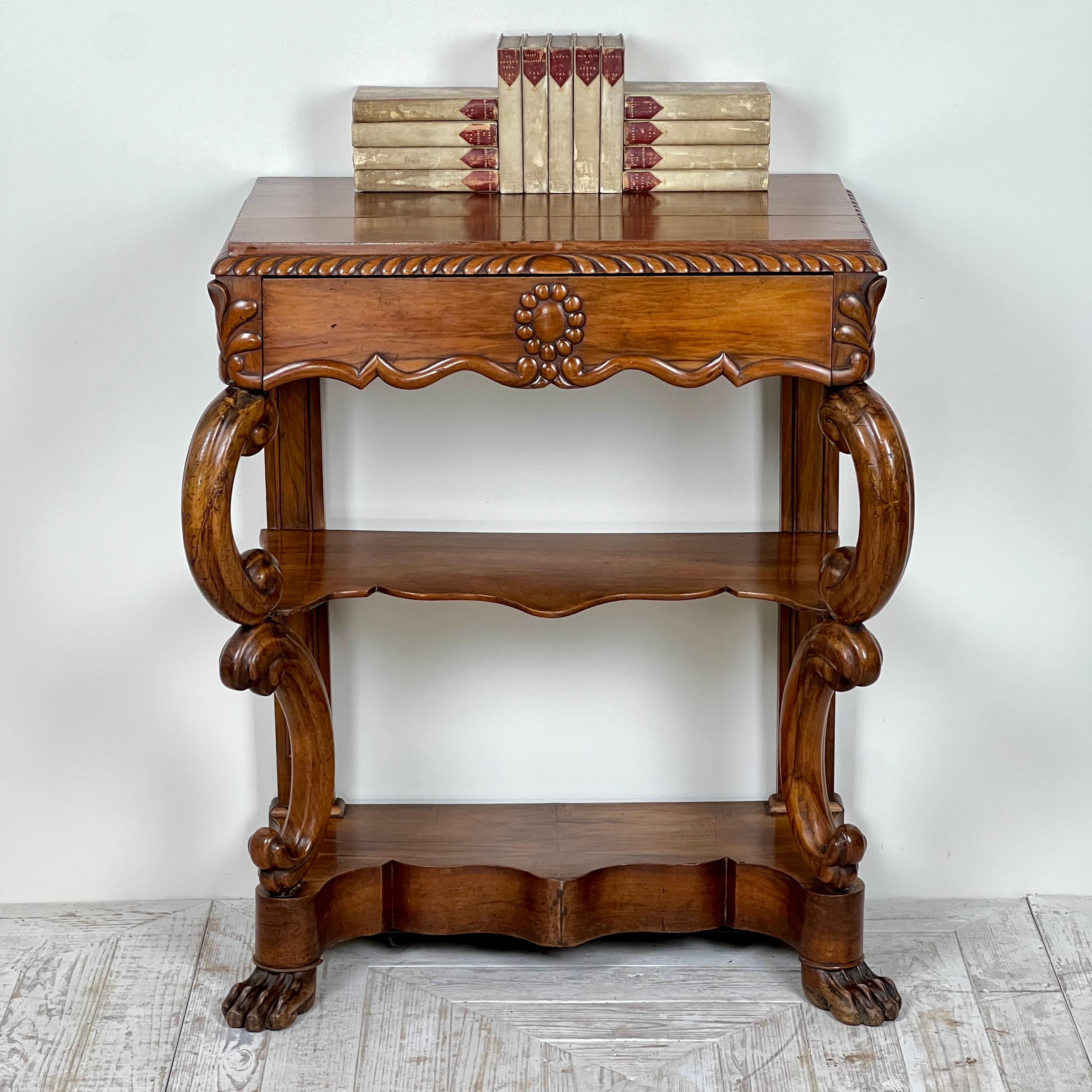 French Provincial A 19Th Century Walnut Console Table For Sale