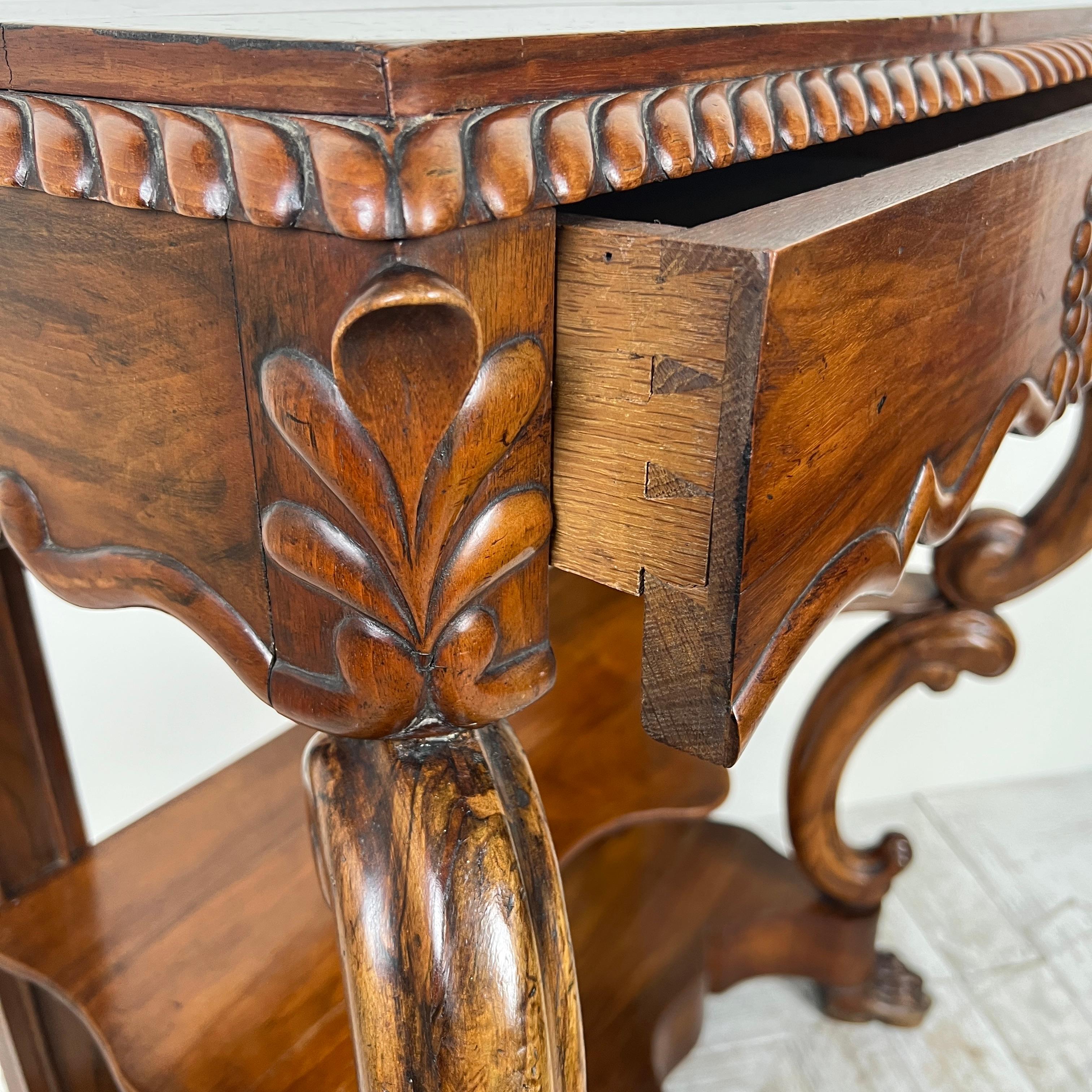 Late 19th Century A 19Th Century Walnut Console Table For Sale