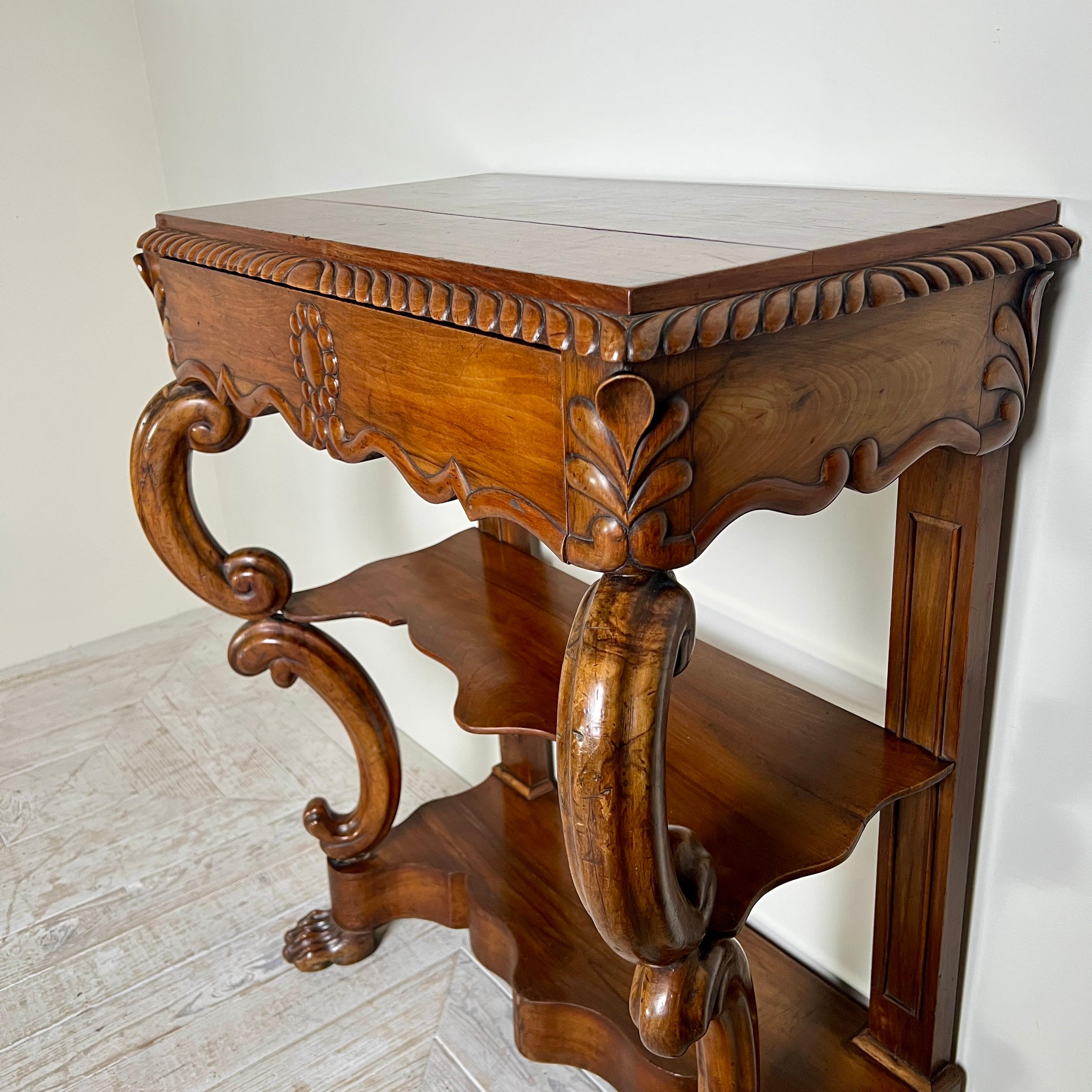 A 19Th Century Walnut Console Table For Sale 1