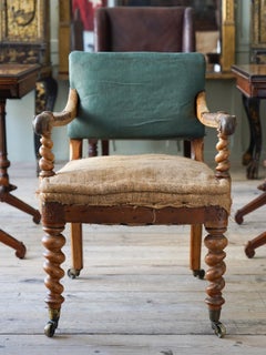 19th Century Walnut Desk Chair by Hindley & Sons