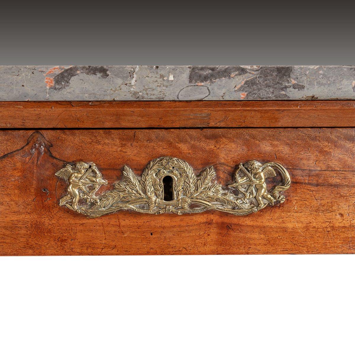 Carved A 19th Century Walnut & Marble French Console Table For Sale