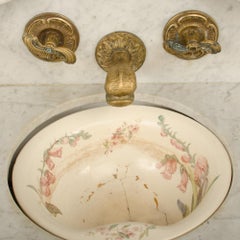 A 19th Century Walnut Sink Cabinet with Marble Countertop