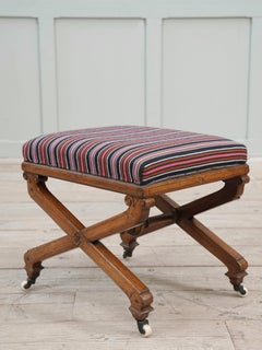 19th Century Walnut X-Frame Stool