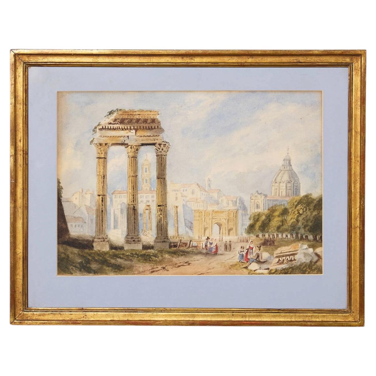 A 19th Century Watercolour of the Temple of Castor and Pollux