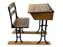 A 19th Century wooden children's school desk