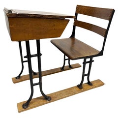 A 19th Century wooden children's school desk