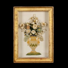 A 19th Century Woolwork Picture of Floral Bouquet