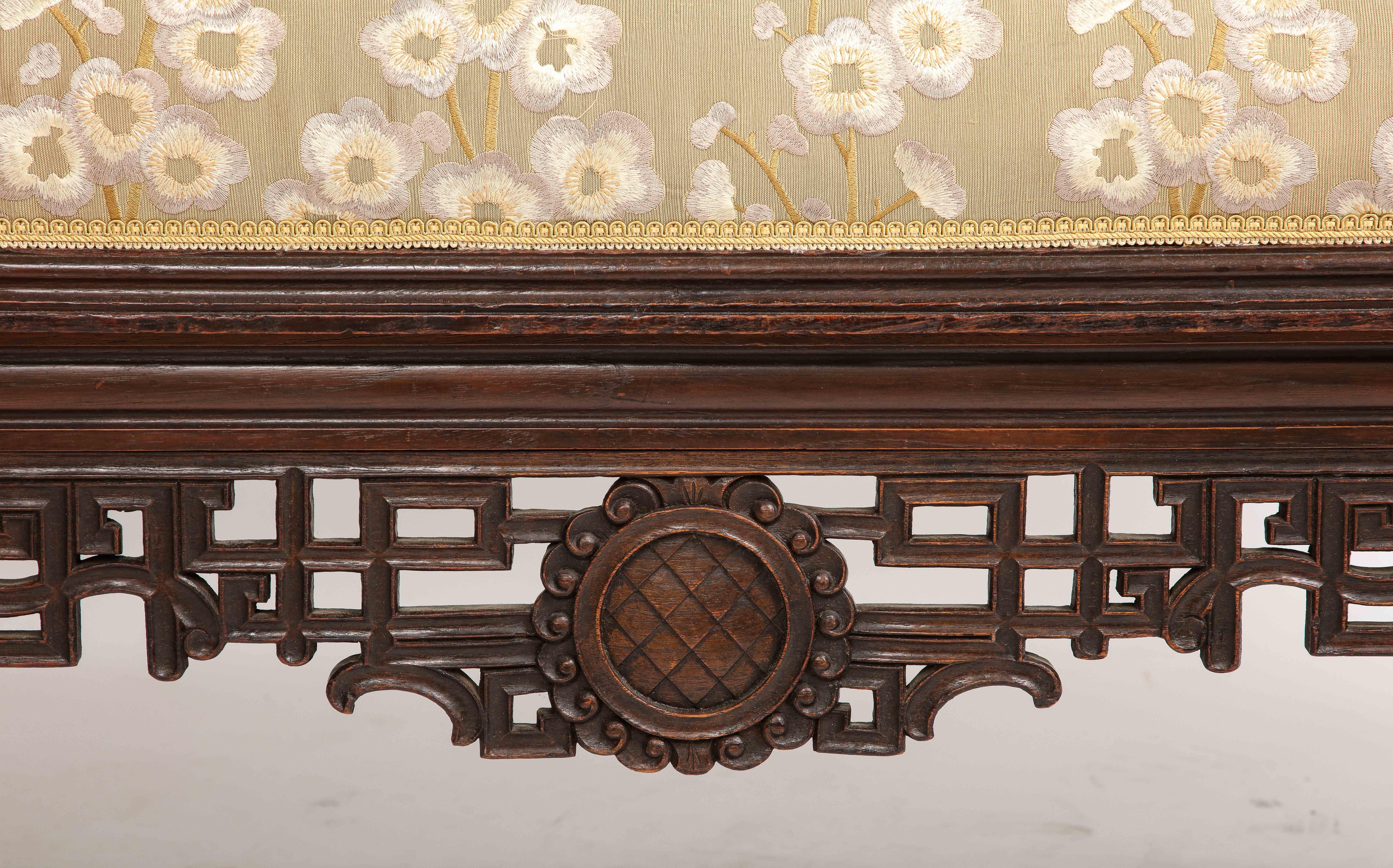 Late 19th Century A 19th C.French Japanism Style Dragon Design Hardwood Sofa, by Gabriel Viardot For Sale