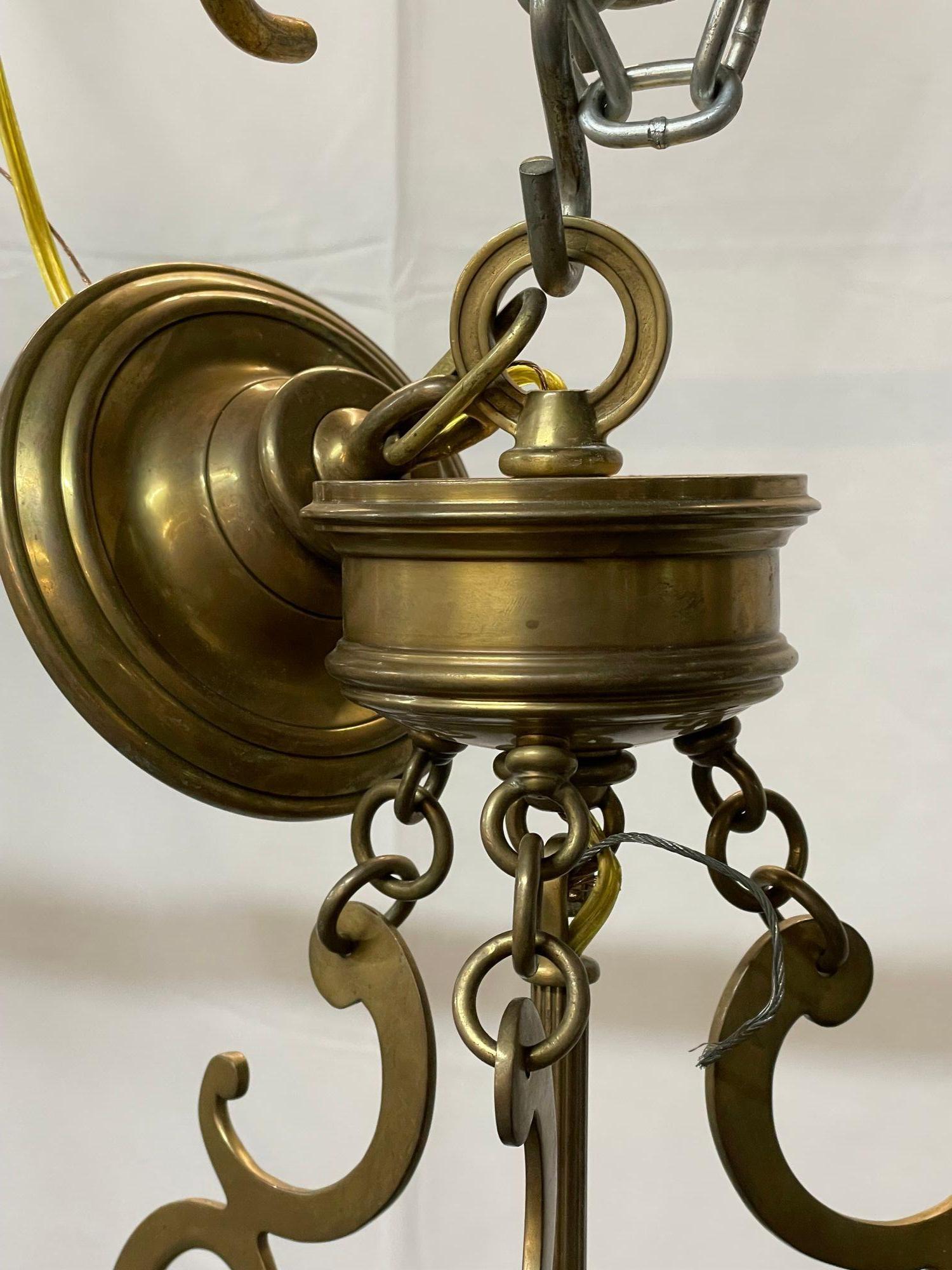 A 19th/Early 20th Century Solid Bronze Gothic Lantern, Six Lights. Circular For Sale 3