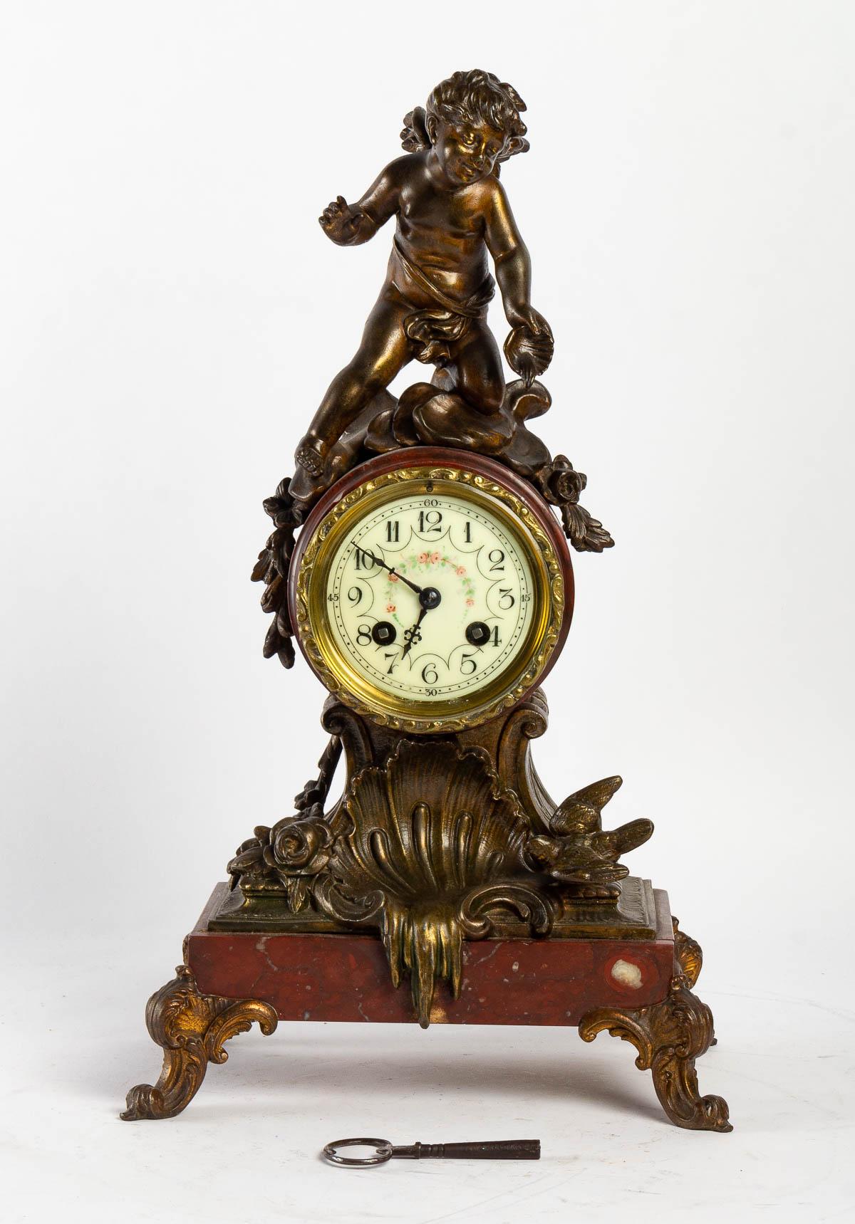 Horloge d'époque Napoléon III du 19e siècle en vente 3