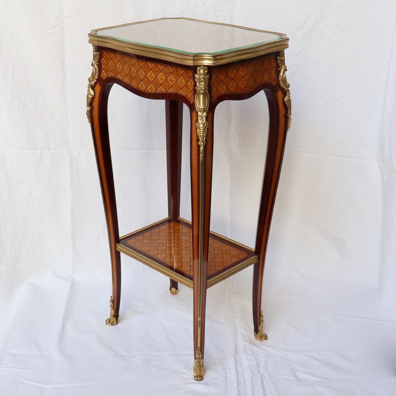 Louis XV 19th French Ormolu-Mounted Marquetry Table Ambulante