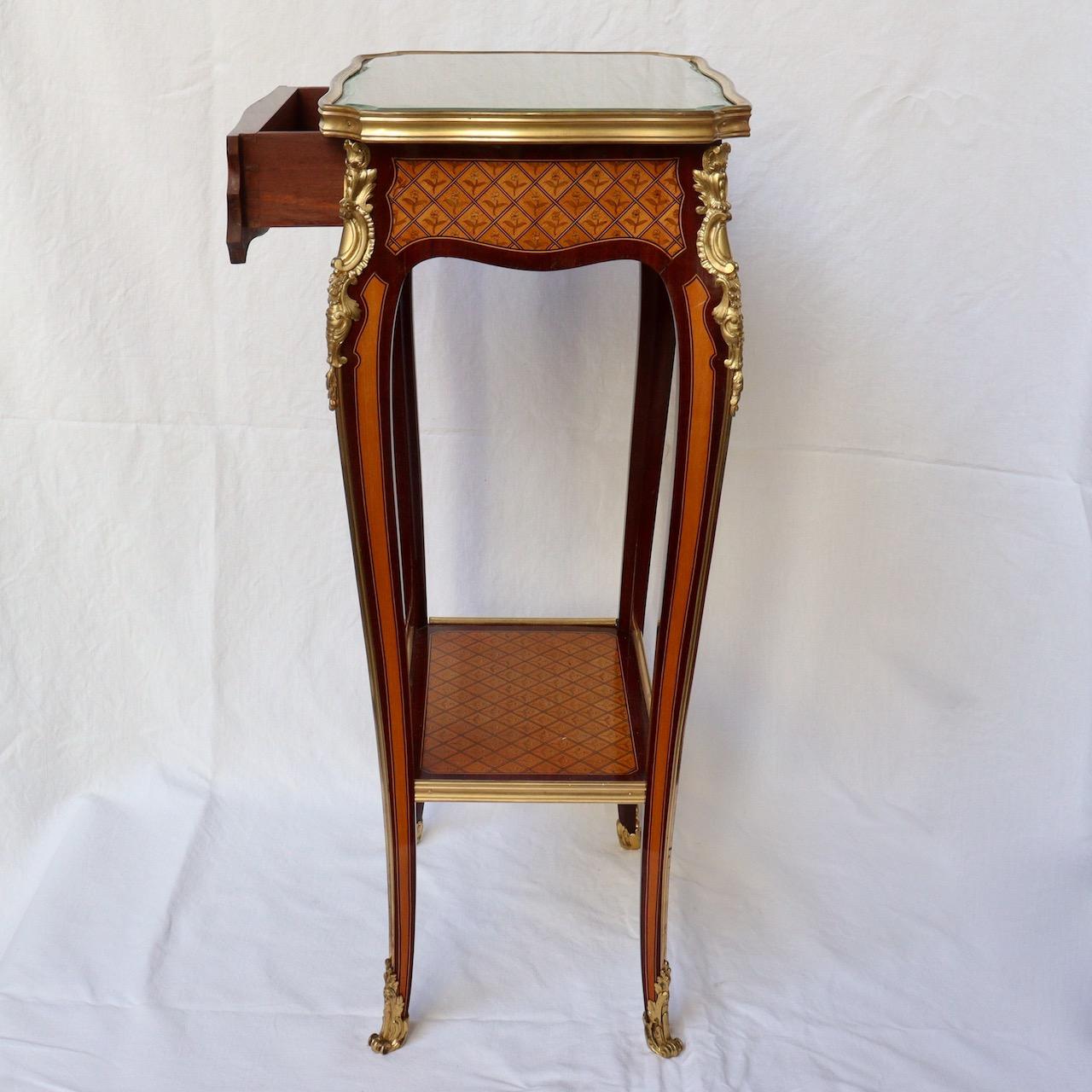 Late 19th Century 19th French Ormolu-Mounted Marquetry Table Ambulante