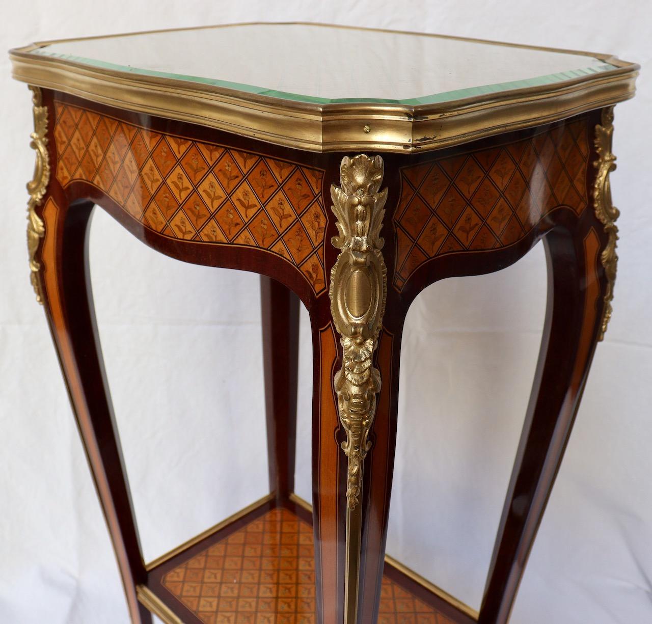 19th French Ormolu-Mounted Marquetry Table Ambulante 1