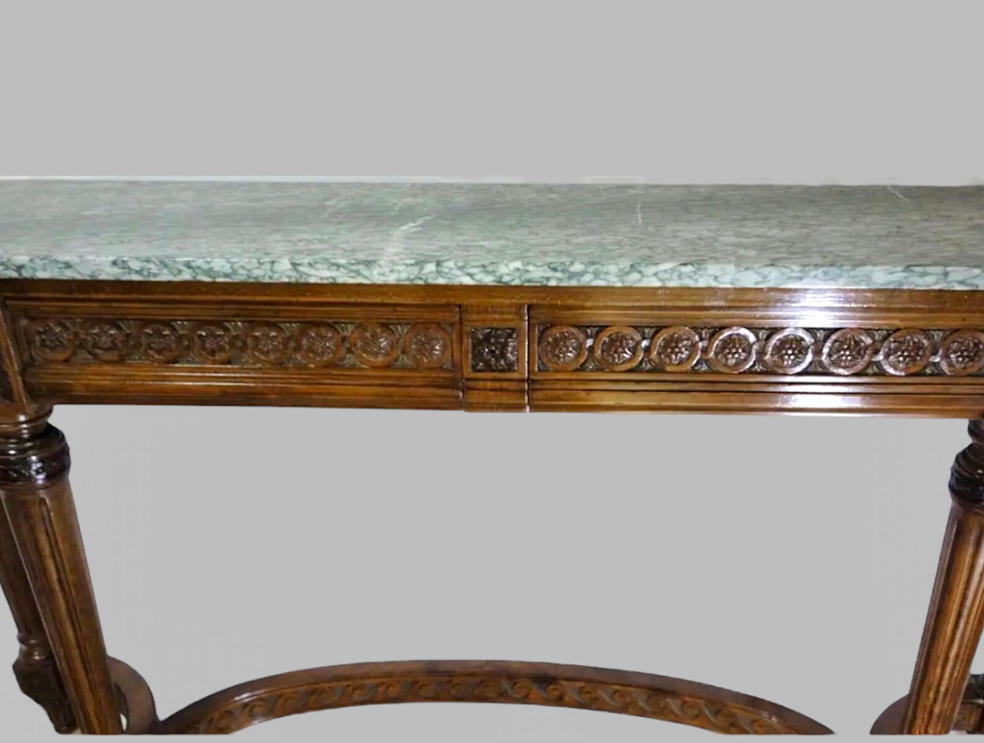 British 19th Century Carved Walnut Console Table