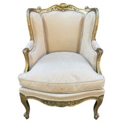 19th C French Fauteuil Giltwood Armchair