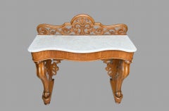 A 19thc Marble Topped Mahogany Console Table