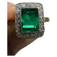 A 2 Carat Colombian Emerald and Diamond Ring