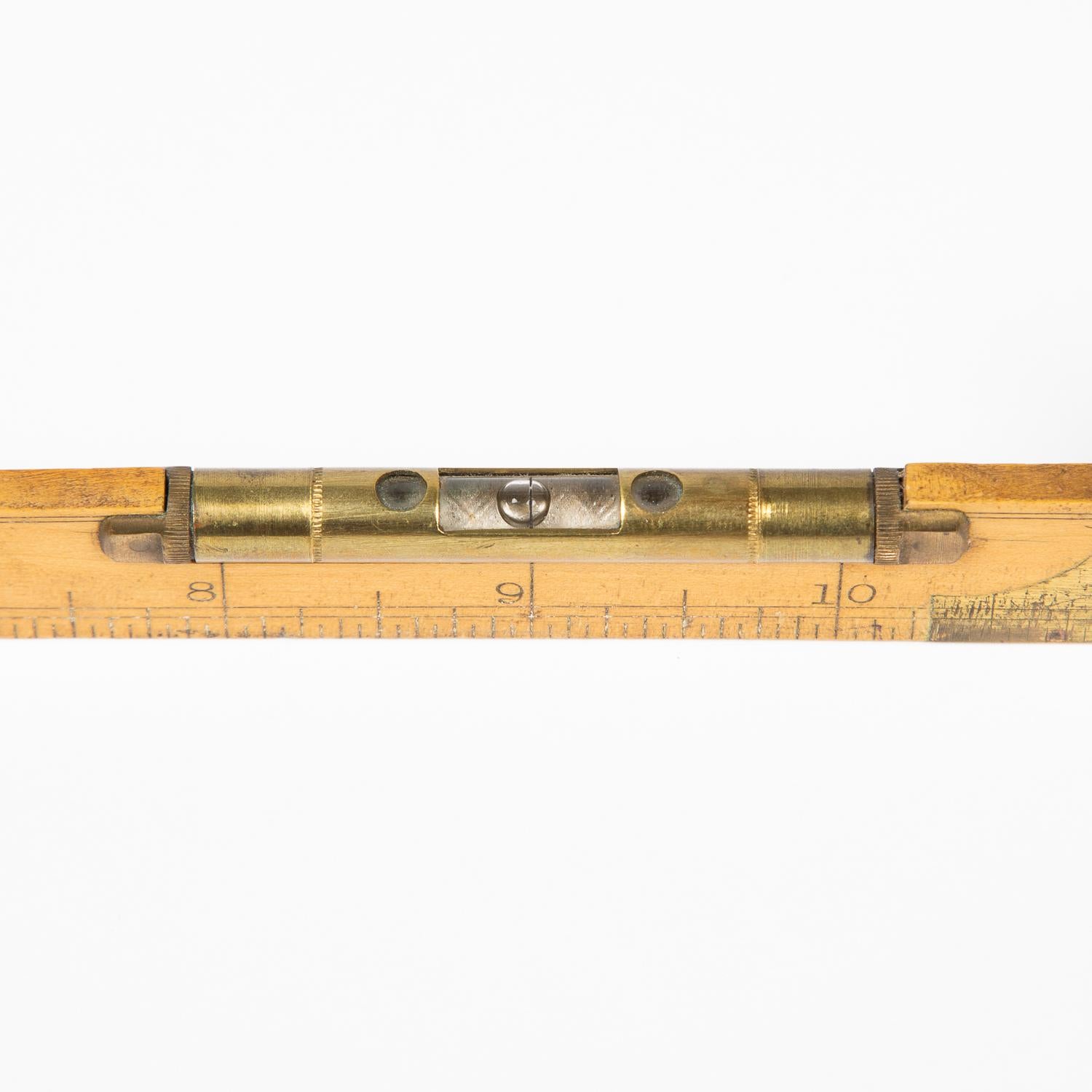 Brass Four Fold Boxwood Rule by Edward Preston & Sons of Birmingham