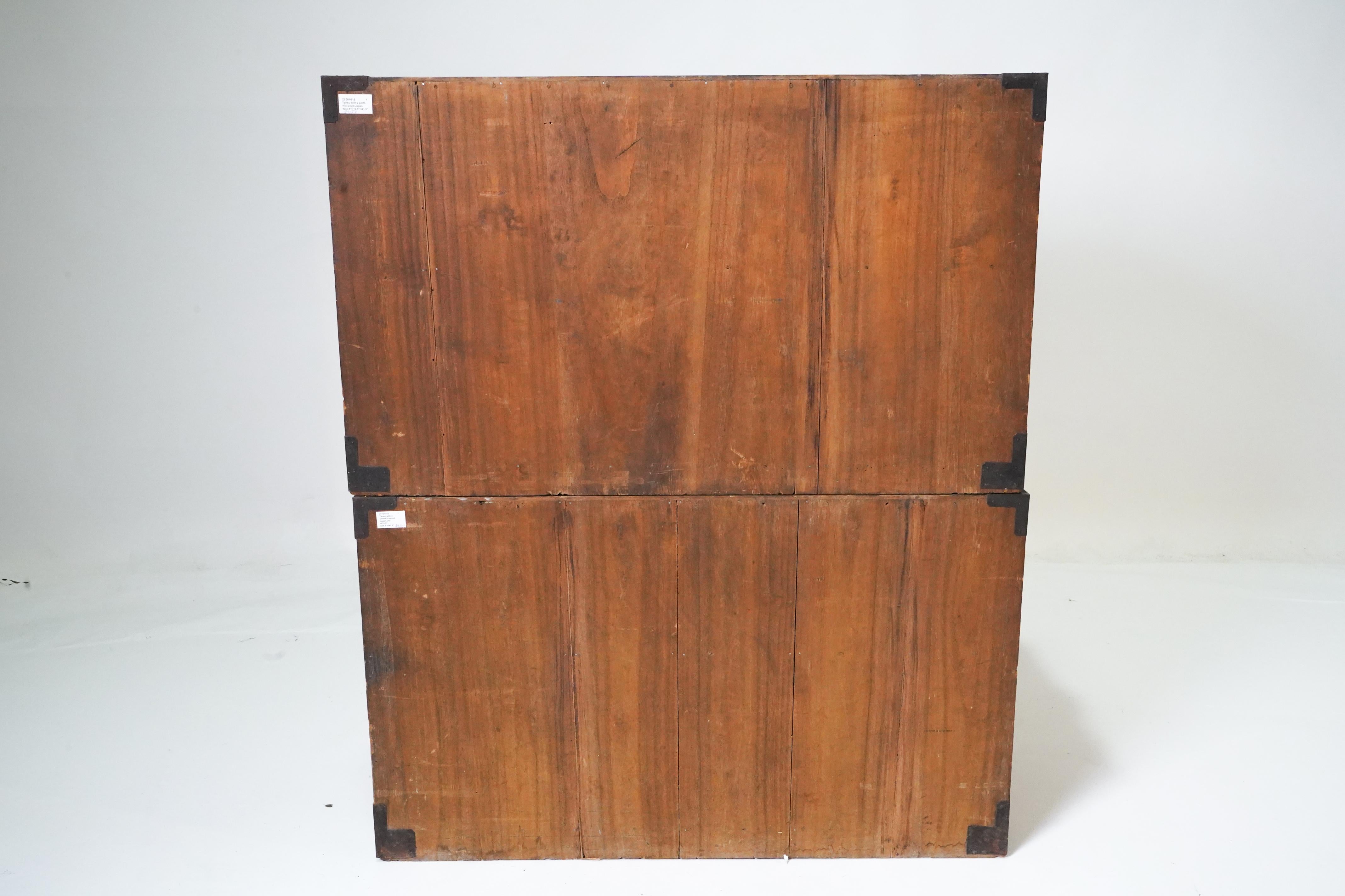 Fir 19th Century Antique Japanese Tansu Chest, 2 Parts For Sale