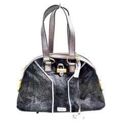 A 2000s Gray Calf Leather Pony Hair Hand-Bag by Yves Saint Laurent