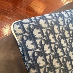 A 2000s Joe Galliano for Christian Dior Trotter Deep Blue and Cream Tote Bag