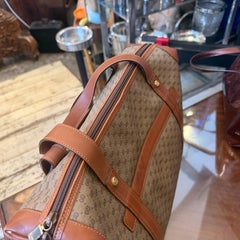 A 2000s Vintage Gucci Micro Gg Monogram Beige and Brown Coated Canvas Hand-Bag