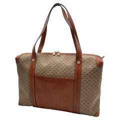 A 2000s Vintage Gucci Micro Gg Monogram Beige and Brown Coated Canvas Hand-Bag